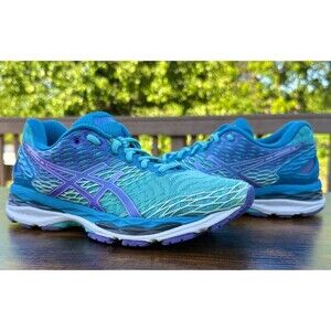 ASICS Gel Nimbus 18 T650N Women’s Running Shoes Blue Purple Size 7.5 US